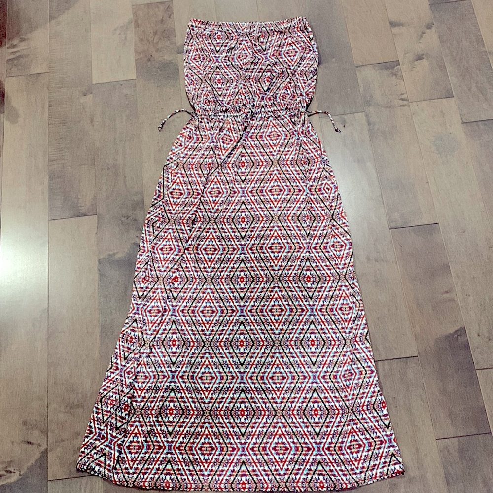 Elan Beach, strapless summer dress, with elastic waist, size:L